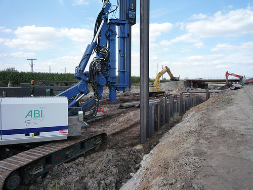 Construction of a new bypass in Halle, supply of Larssen VL 603, single and double planks.